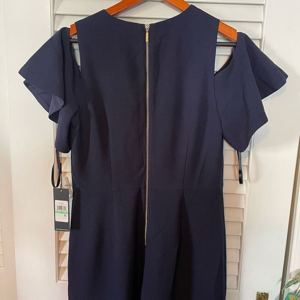 KARL LAGERFELD | melia cold shoulder midi jumpsuit in navy 8 NWT - Picture 11 of 12